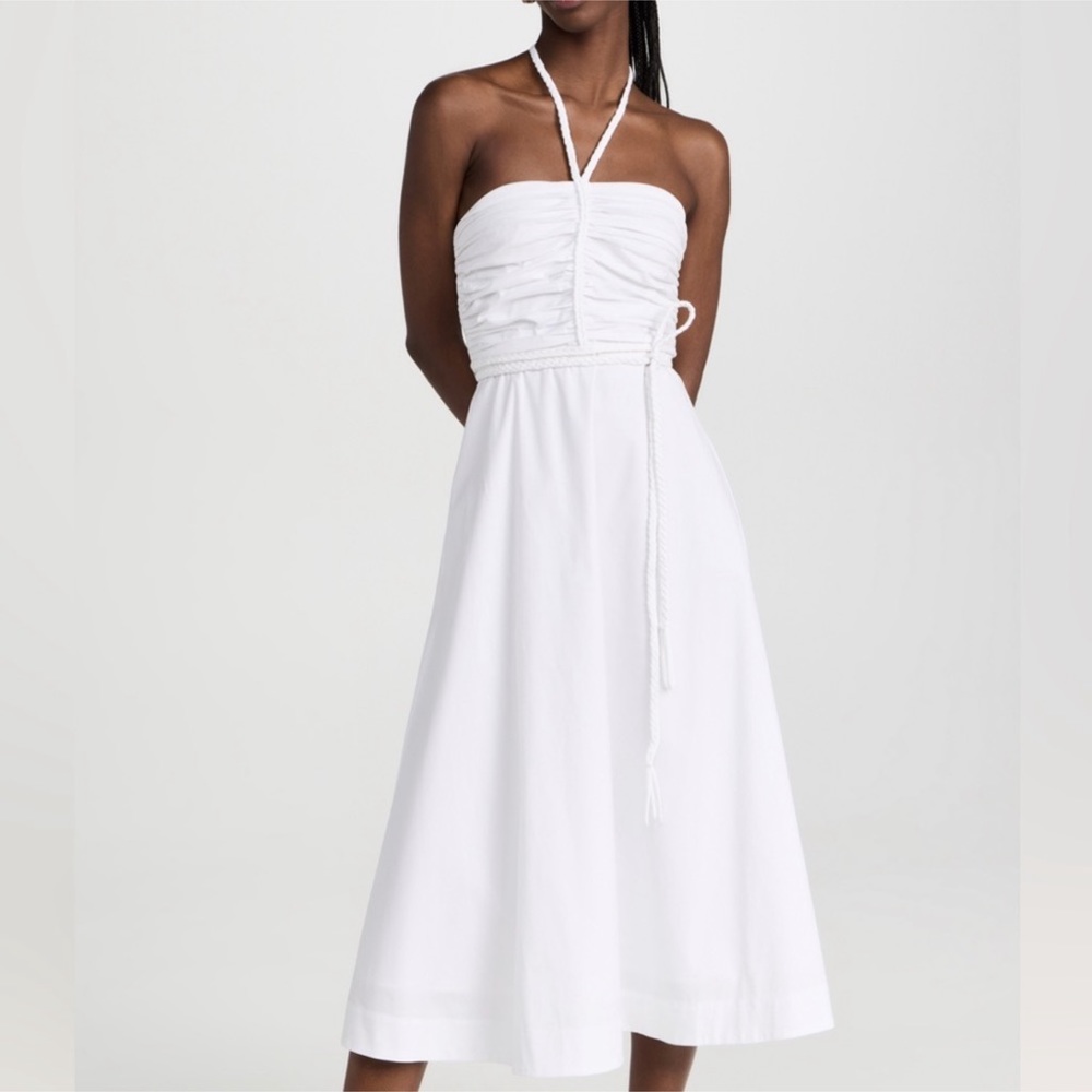 VERONICA BEARD Tucker belted stretch-cotton midi dress Sz 6
